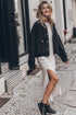 Metal Buttons Flap Pocket Drop Shoulder Denim Jacket